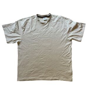 Gymshark Workout Shirt Men's‎ XL Embroidered Shark Logo Tan Gym EXCELLENT ✅